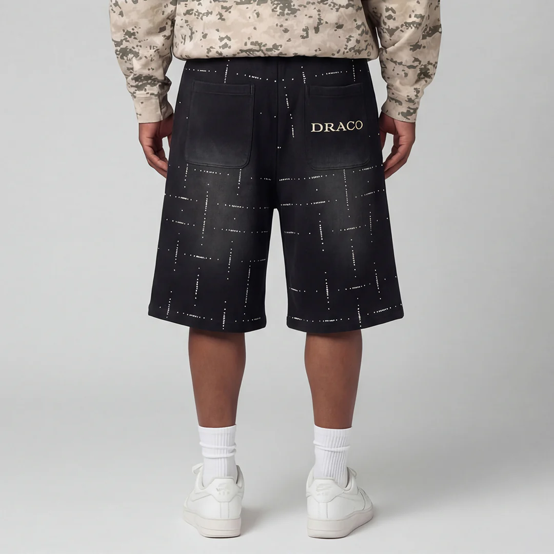 Draco Scattered Rhinestone Shorts - Image 4