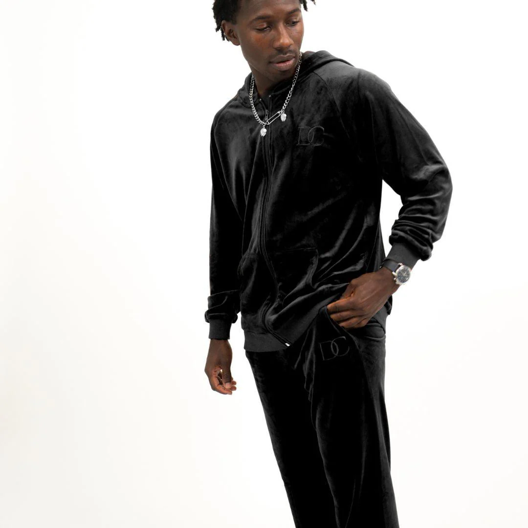 Draco Velour Tracksuit - Black - Image 6