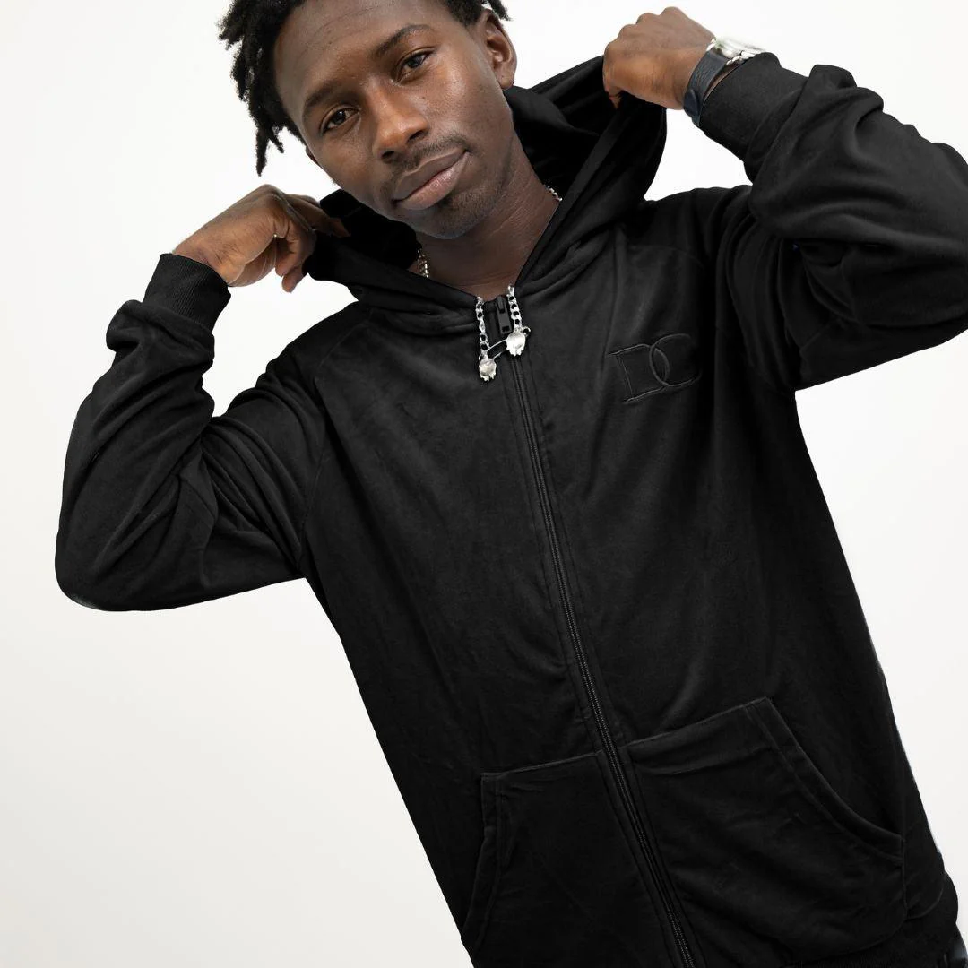Draco Velour Tracksuit - Black - Image 7