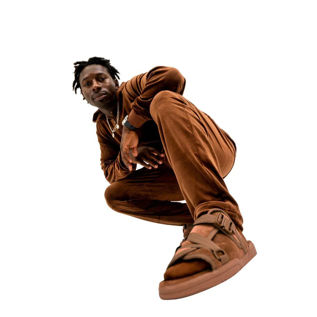 Draco Velour Tracksuit - Brown - Image 6