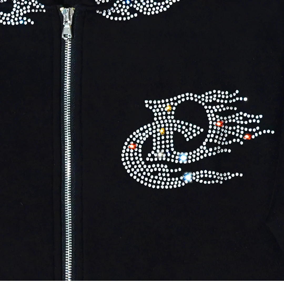 Flame Rhinestone Hoodie - Image 3
