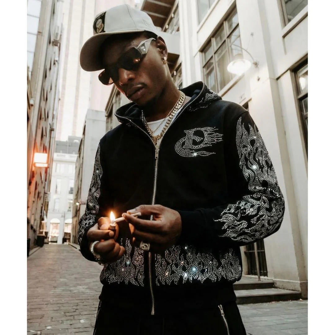 Flame Rhinestone Hoodie - Image 4